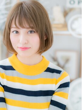 モッズヘア 越谷(mod's hair) くすみベージュ小顔前下がり切りっぱなしボブh3越谷20代30代40代