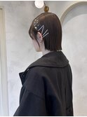 シンプルボブ×耳かけアレンジ