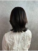 ミディアムヘア/暗めカラー/グランマッシュ/大津/瀬田