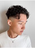極道パーマオールバックパーマフェード短髪