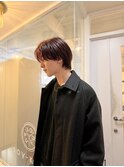 20代30代40代◎大人かっこいいミディアムウルフボルドーカラー