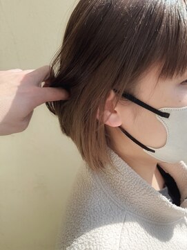 キャパジャストヘアー(CAPA just hair) 大人可愛い内巻きボブ×ナチュラルインナーベージュ