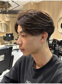 圧倒的清潔感！海外風センターパート×テーパーフェード！