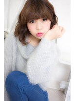 アンジュ ヘアー(Ange hair)&nbsp;アンジュヘアー　流し前髪の波ウェーブふわミディ