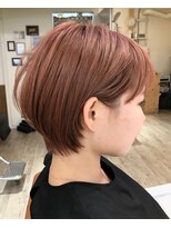 レンク(LENC)&nbsp;Coast.ピンクベージュ×ショートボブ×小顔