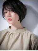 *bliss大宮*斜めバングxネイビーカラー☆センシュアルショートｔ
