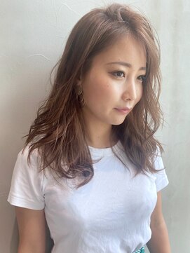 アルバム 銀座(ALBUM GINZA) ミディアムベージュ_ココアブラウンフリンジウェーブ_ba302572