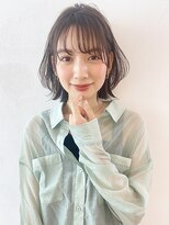 アイティー バイ アルバム 中野店(IT by ALBUM) エアリー耳掛けボブ_ハイライトカラーオリーブカラー_7770