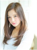 ツヤ感ストレート☆大人可愛いグレージュ