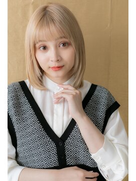 カバーヘア ブリス 志木南口駅前店(COVER HAIR bliss) 大人ガーリーハイトーンカラー顔周りレイヤーY志木10代20代30代