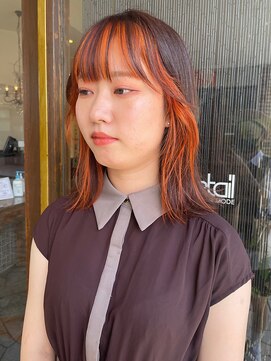 ヘアモード カクテル フェイスフレーミング×オレンジ 【MARIA】