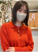 切りっぱなしボブ×グレージュカラー