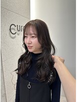 クーラアオヤマ(Cura Aoyama) おくれ毛、小顔に見えるカット、こっくりブラウンカラー