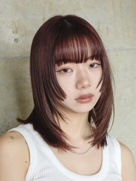 オーレント(AULENT) 暖色カラー/レイヤーカット/小顔カット/顔まわりカット/姫カット