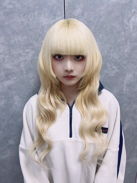 ガルボ ヘアー(garbo hair) #プルエクステ#ブロンド#ブリーチ#ロングウルフ