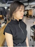 ボブ前髪ありインナーカラーシースルーバング30代40代似合わせ