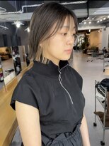 レブ 三条河原町(Reb,) ボブ前髪ありインナーカラーシースルーバング30代40代似合わせ
