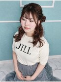 ハーフアップおだんご【クランソア】ヘアセット/ヘアメ/心斎橋
