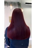 髪質改善カラー/ワインレッド/トリートメント/前髪カット