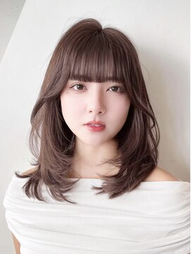 アルバム 新宿(ALBUM SHINJUKU) マロンベージュウェーブミディアム似合わせカット_F30450