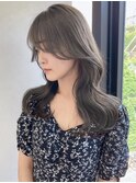 オリーブグレージュ ヨシンモリ 顔周りカット 透明感カラー 艶髪
