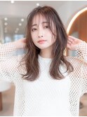 ミディアムレイヤー/大人可愛い/髪質改善/シースルーバング