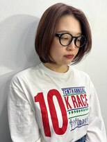 ムード マグ レーベル 南松本(MOOD Mag Label)&nbsp;大人可愛い艶カラーカーキベージュブラウンミニボブエンドカラー