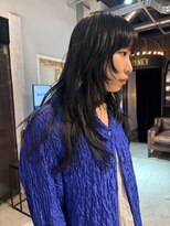 ノラ ヘアーサロン(NORA HAIR SALON) 顔まわりレイヤーカットハッシュカット暗髪艶カラーロングヘア