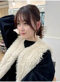 韓国前髪顔周り×ハッシュレイヤー　暗めカラー/酸性ストレート