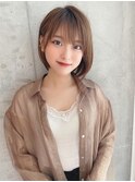 Say.ショートボブダークブラウンアッシュイメチェン前髪３０代