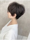 クセ風ワンカールパーマショート×イルミナヌードブラウン