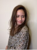 ボブ/カーキグレージュ/大人かわいい/フェザーバング