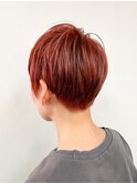 《TOPHAIR 玉島店/ ベリー》ベリーショート×チェリーレッド