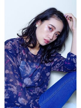 クシュ 所沢東口店(kusyu...) フェザーショートクラゲヘアーアプリコットオレンジブルーカラー