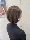 ハイライトグレージュカラーショートボブ【中居】
