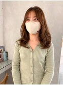 レイヤースタイルワンカールヘアシースルーバング