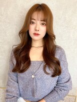 ルームバイシー 新宿(Loom. by Sea)&nbsp;韓国風前髪/グレージュカラー/斜めバング/くびれヘア