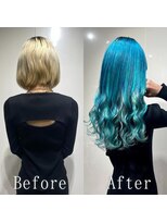 あるじゃんすー 名古屋店&nbsp;ブルー×ターコイズシルバー#シールエクステ#大人ガーリー#大須