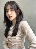 シースルーバング レイヤー レイヤーカット くびれヘア 表参道