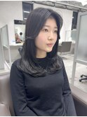 韓国レイヤー暗髪カラー梅田レイヤーカット