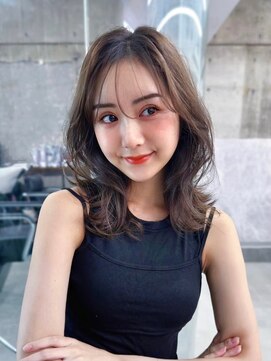 フィヴェント(Fivent) 黒髪ボブルフネビージュ小顔ワンレン顔まわり韓国レイヤーカット