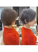 ショートボブ髪型40代50代60代前髪あり前髪なし【橋本】