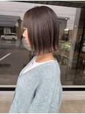 20代30代40代アッシュグレージュナチュラルボブ切りっぱなし