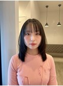 ◎韓国ヘアー顔周りレイヤーおくれ毛ミディアム前髪新潟長岡宮関