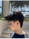 メンズショート×フェザーパーマ