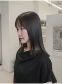 オリーブグレージュ/切りっぱなし/ミディアム