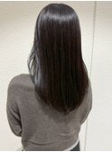黒髪 レイヤーカット 艶髪 髪質改善 透明感カラー 縮毛矯正 20代