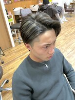 ヘアスタジオ ロメオ(hair studio Romeo)&nbsp;コントラストハイライトホワイトメッシュ七三ヘア
