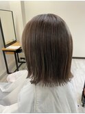 30代40代◎白髪ぼかし切りっぱなしボブ×グレージュ