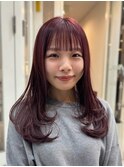 レイヤー×ブリーチ無しレッドカラー